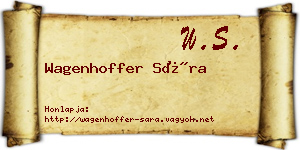 Wagenhoffer Sára névjegykártya